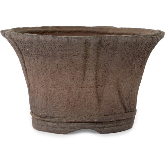 Ronde ongeglazuurde bonsaipot van Ryugaku - 128 x 128 x 77 mm