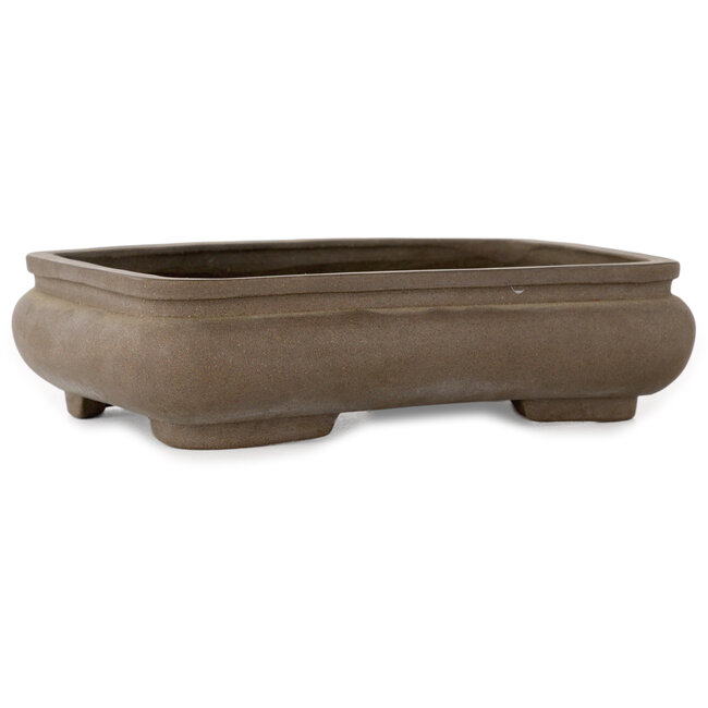 Rectangular unglazed bonsai pot by Shinto - 163 x 120 x 42 mm