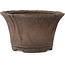 Round unglazed bonsai pot by Ryugaku - 128 x 128 x 77 mm