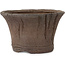 Round unglazed bonsai pot by Ryugaku - 128 x 128 x 77 mm
