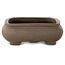 Pot à bonsaï rectangulaire non émaillé de Shinto - 163 x 120 x 42 mm