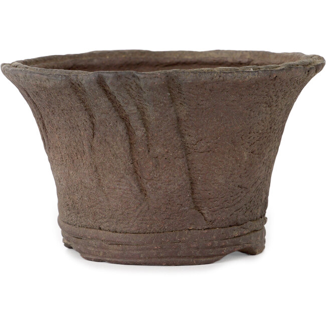 Ronde ongeglazuurde bonsaipot van Ryugaku - 128 x 128 x 77 mm