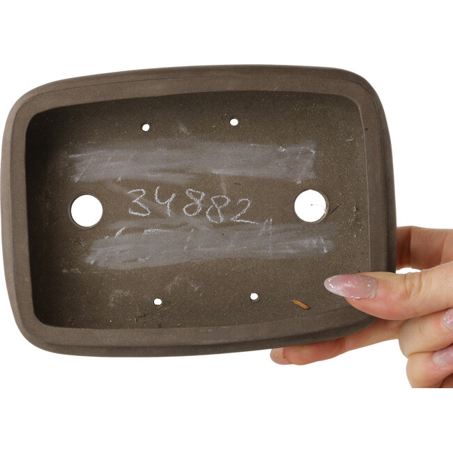 Rechteckiger, unglasierter Bonsai-Topf von Shinto – 163 x 120 x 42 mm