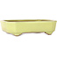 Rectangular yellow bonsai pot by Yamafusa - 133 x 110 x 35 mm