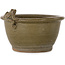 Round brown bonsai pot by Sa Ra Ku - 103 x 103 x 57 mm