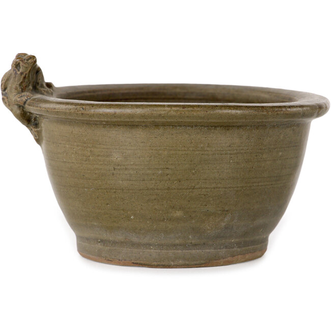 Vaso bonsai rotondo marrone di Sa Ra Ku - 103 x 103 x 57 mm