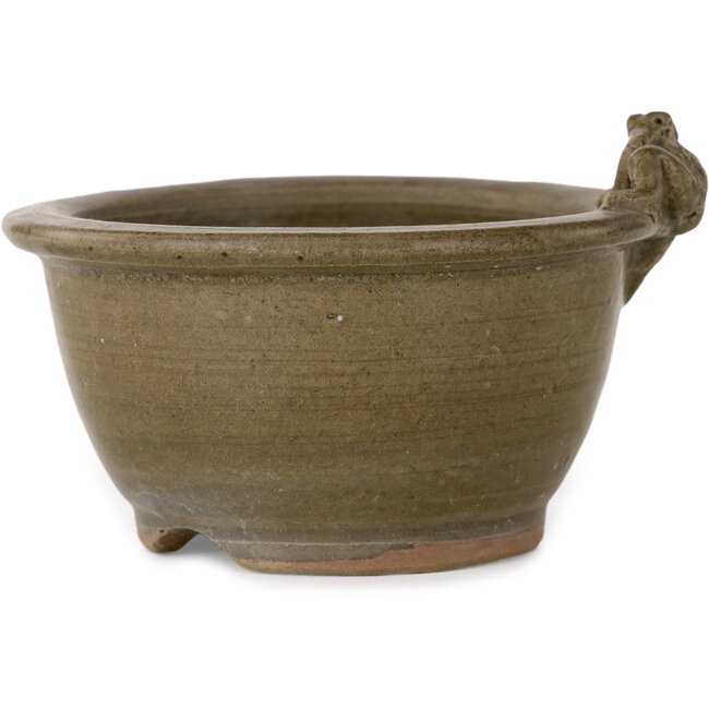 Vaso bonsai rotondo marrone di Sa Ra Ku - 103 x 103 x 57 mm