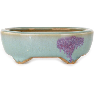 Eime Yozan Maceta ovalada de bonsái azul y violeta de 98 mm de Eime Yozan, Tokoname, Japón