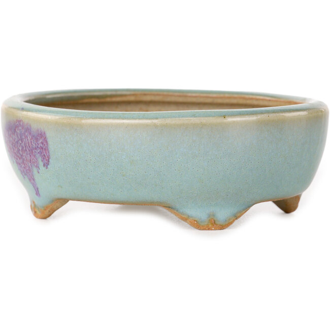 Ovaler blauer und violetter Bonsai-Topf von Eime Yozan – 98 x 85 x 35 mm