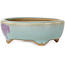 Oval blue and purple bonsai pot by Eime Yozan - 98 x 85 x 35 mm