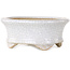 Maceta ovalada para bonsái craquelé blanca de Eime Yozan - 92 x 79 x 40 mm