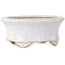 Maceta ovalada para bonsái craquelé blanca de Eime Yozan - 92 x 79 x 40 mm