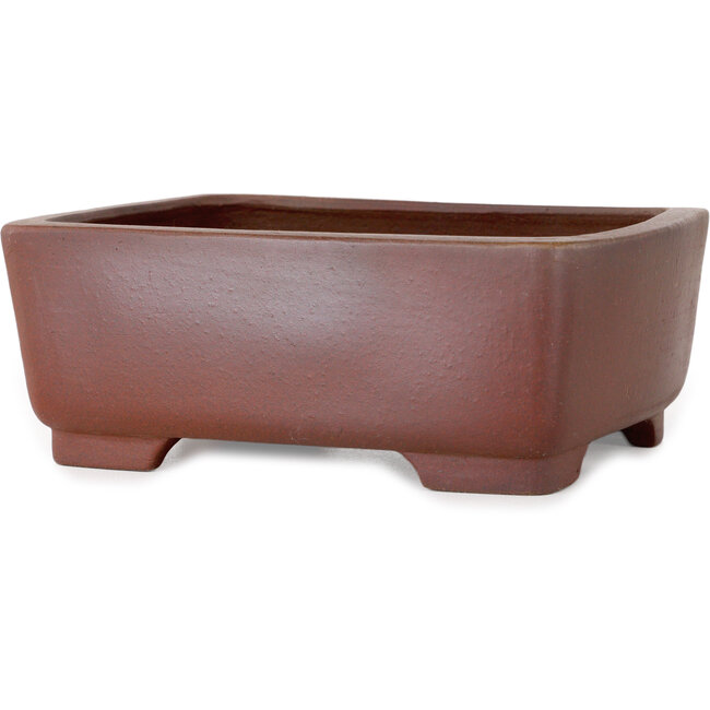 Pot à bonsaï rectangulaire non émaillé de Shibakatsu - 160 x 126 x 60 mm