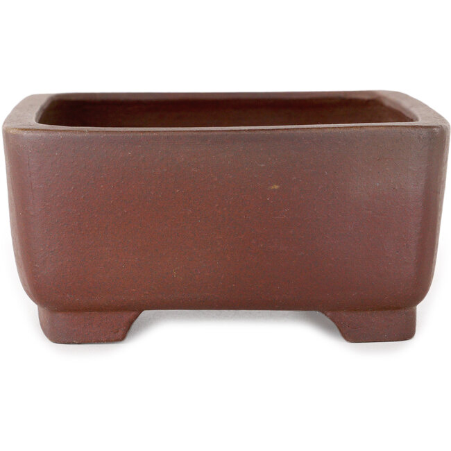 Rechthoekige, ongeglazuurde bonsaipot van Shibakatsu - 160 x 126 x 60 mm