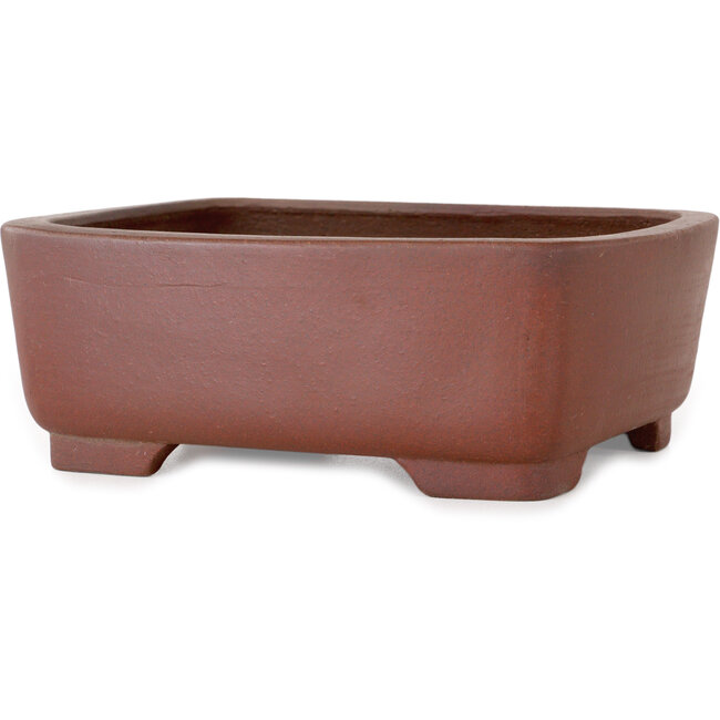 Rechteckiger, unglasierter Bonsai-Topf von Shibakatsu – 160 x 126 x 60 mm
