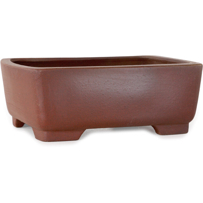 Rectangular unglazed bonsai pot by Shibakatsu - 160 x 126 x 60 mm