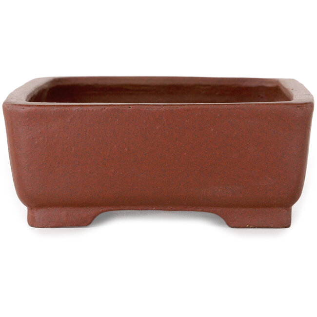 Pot à bonsaï rectangulaire non émaillé de Shibakatsu - 160 x 122 x 48 mm