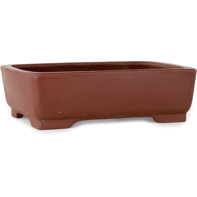 Rechteckiger, unglasierter Bonsai-Topf von Shibakatsu – 160 x 122 x 48 mm
