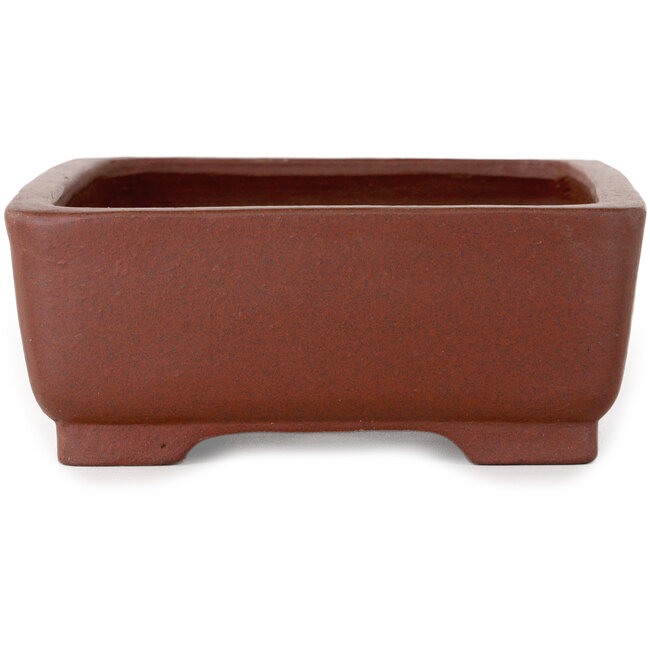 Rectangular unglazed bonsai pot by Shibakatsu - 160 x 122 x 48 mm
