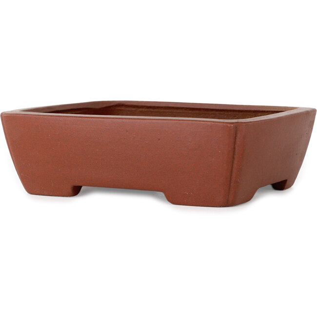 Rechthoekige, ongeglazuurde bonsaipot van Shibakatsu - 160 x 130 x 45 mm