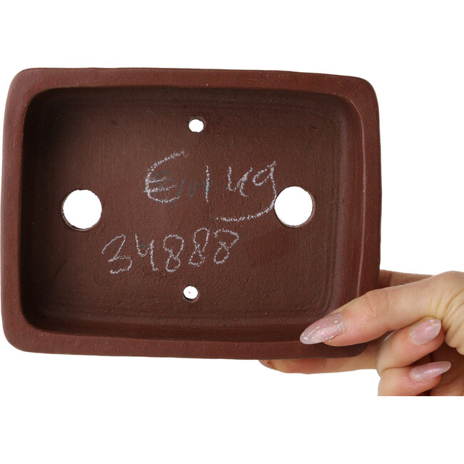 Vaso bonsai rettangolare non smaltato di Shibakatsu - 160 x 122 x 48 mm