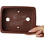 Pot à bonsaï rectangulaire non émaillé de Shibakatsu - 160 x 122 x 48 mm