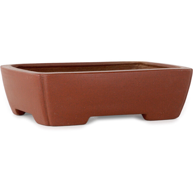 Rectangular unglazed bonsai pot by Shibakatsu - 160 x 130 x 45 mm