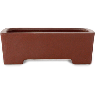 Shibakatsu (Katsuichi Shibata) 145 mm rectangular unglazed bonsai pot by Shibakatsu, Tokoname, Japan
