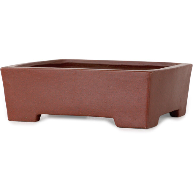 Rectangular unglazed bonsai pot by Shibakatsu - 145 x 115 x 48 mm
