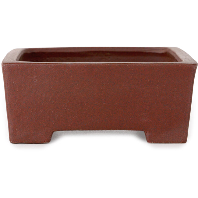 Rechthoekige, ongeglazuurde bonsaipot van Shibakatsu - 145 x 115 x 48 mm