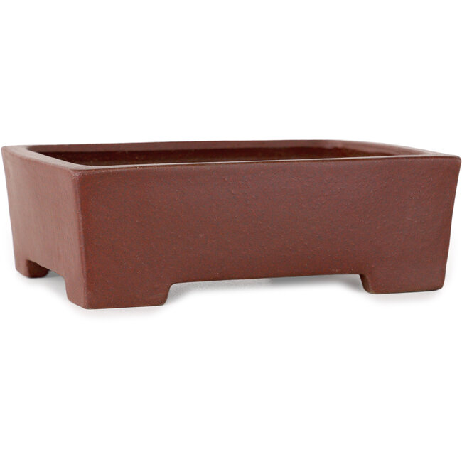 Maceta rectangular sin esmaltar para bonsái de Shibakatsu - 145 x 115 x 48 mm