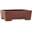 Rectangular unglazed bonsai pot by Shibakatsu - 145 x 115 x 48 mm