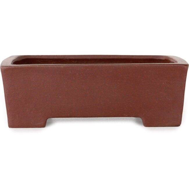 Pot à bonsaï rectangulaire non émaillé de Shibakatsu - 145 x 115 x 48 mm
