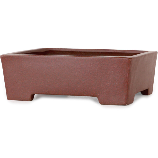Rectangular unglazed bonsai pot by Shibakatsu - 145 x 115 x 48 mm