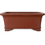 Pot à bonsaï rectangulaire non émaillé de Shibakatsu - 186 x 152 x 72 mm