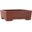 Pot à bonsaï rectangulaire non émaillé de Shibakatsu - 145 x 115 x 48 mm