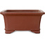 Pot à bonsaï rectangulaire non émaillé de Shibakatsu - 186 x 152 x 72 mm