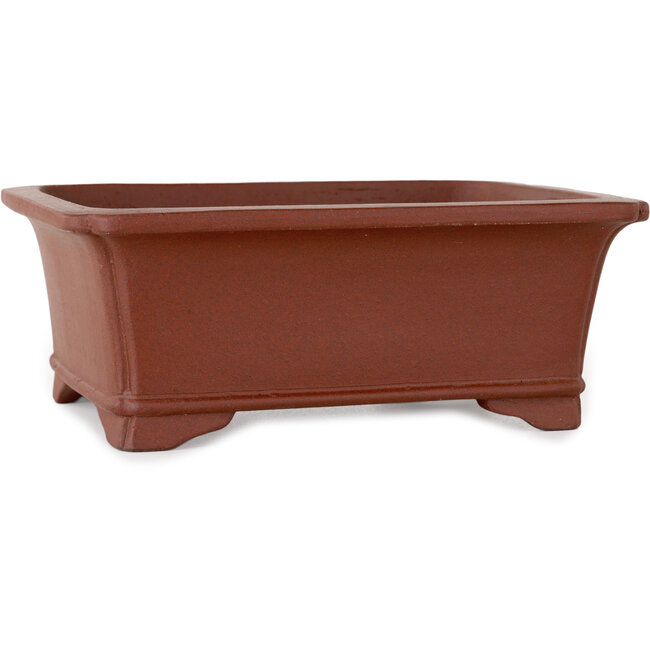 Vaso bonsai rettangolare non smaltato di Shibakatsu - 186 x 152 x 72 mm