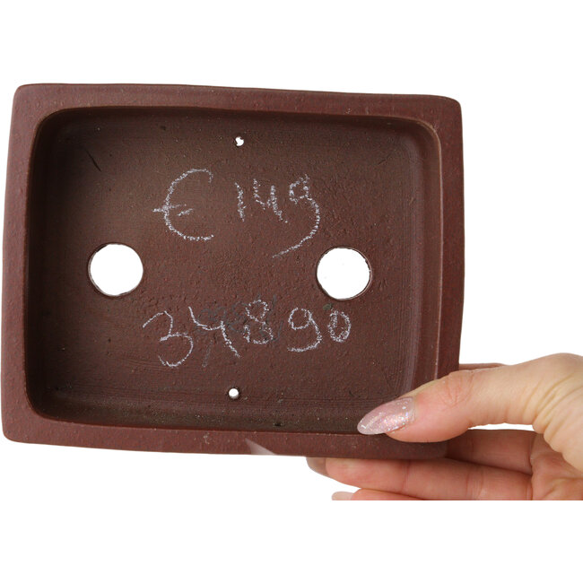 Maceta rectangular sin esmaltar para bonsái de Shibakatsu - 145 x 115 x 48 mm