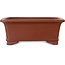 Pot à bonsaï rectangulaire non émaillé de Shibakatsu - 186 x 152 x 72 mm