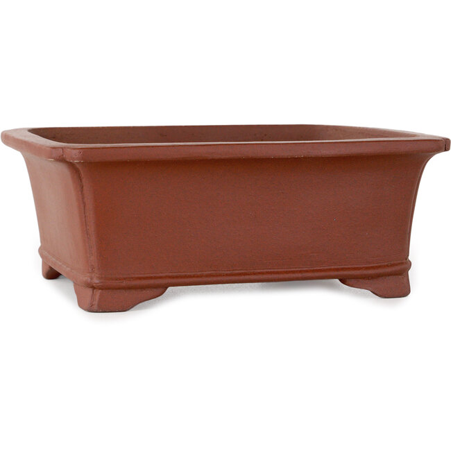 Rectangular unglazed bonsai pot by Shibakatsu - 186 x 152 x 72 mm