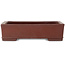 Rectangular unglazed bonsai pot by Shibakatsu - 143 x 116 x 38 mm