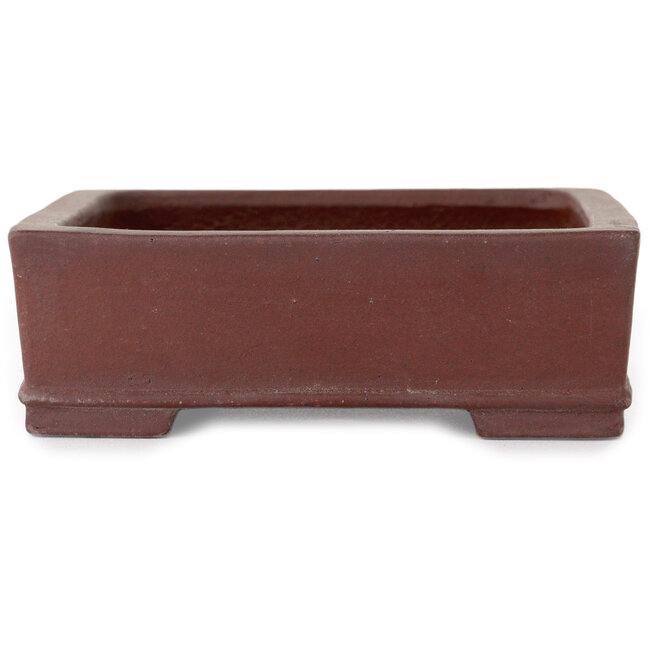 Pot à bonsaï rectangulaire non émaillé de Shibakatsu - 143 x 116 x 38 mm