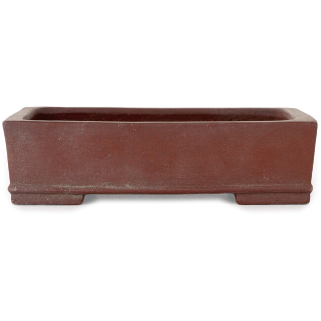 Rectangular unglazed bonsai pot by Shibakatsu - 143 x 116 x 38 mm