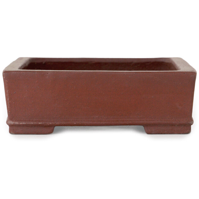 Rechthoekige, ongeglazuurde bonsaipot van Shibakatsu - 143 x 116 x 38 mm