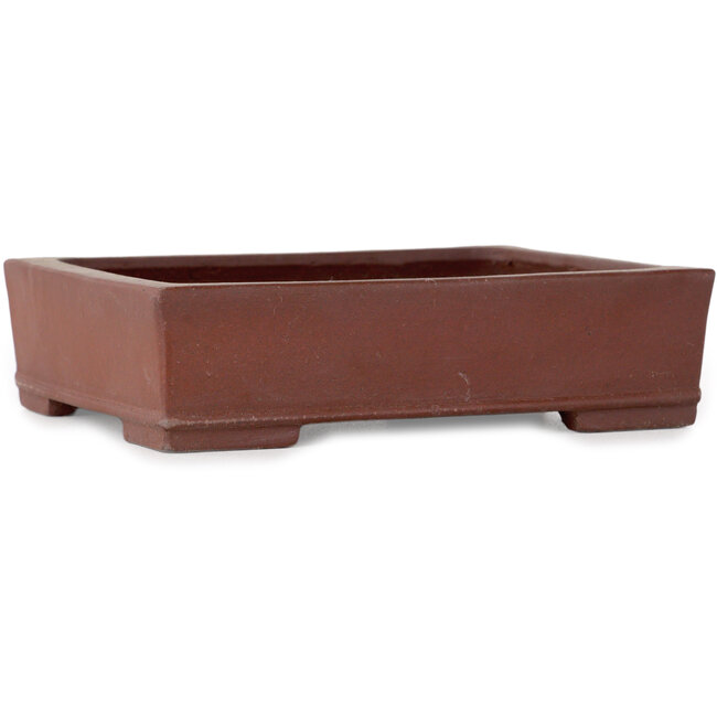 Maceta rectangular sin esmaltar para bonsái de Shibakatsu - 143 x 116 x 38 mm