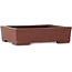 Rechthoekige, ongeglazuurde bonsaipot van Shibakatsu - 143 x 116 x 38 mm