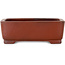 Rectangular unglazed bonsai pot by Shibakatsu - 124 x 100 x 42 mm