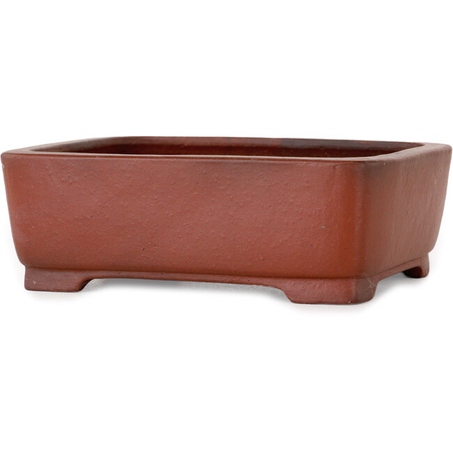 Rechthoekige, ongeglazuurde bonsaipot van Shibakatsu - 124 x 100 x 42 mm