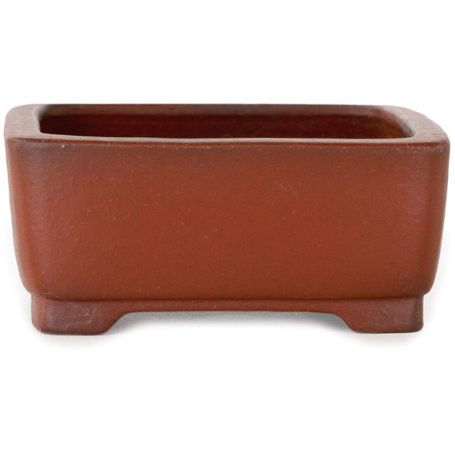 Rectangular unglazed bonsai pot by Shibakatsu - 124 x 100 x 42 mm